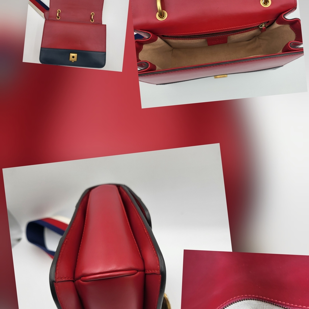 Gucci Queen Margaret Bee Stripe Shoulder/Crossbody Bag w/ Wallet mini Bee... - Picture 5 of 16